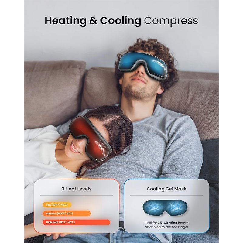 aparat de masaj ochi renpho eyeris 3, vibratii, compresie aer, functie incalzire, bluetooth, muzica, pliabil, relaxare ochi, reducere oboseala oculara 2 Aparat de masaj ochi RENPHO Eyeris 3, vibratii, compresie aer, functie incalzire, Bluetooth, muzica, pliabil, relaxare ochi, reducere oboseala oculara - imagine 2