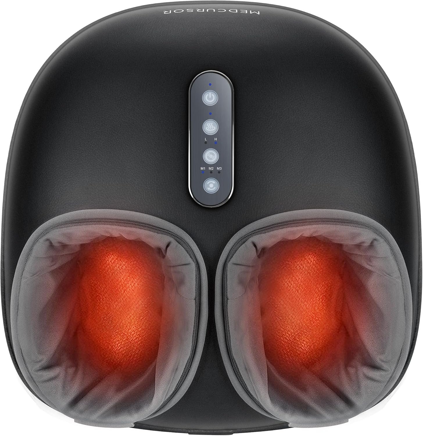 Aparat de masaj picioare Medcursor A02-FM04, Masaj Shiatsu, caldura, compresie aer cu 2 niveluri, 3 moduri – Negru