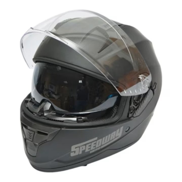 casca moto integrala negru mat cu viziera transparenta si ochelari de soare, marimea l, model arcane ii 1 Casca moto integrala negru mat cu viziera transparenta si ochelari de soare, marimea L, model Arcane II