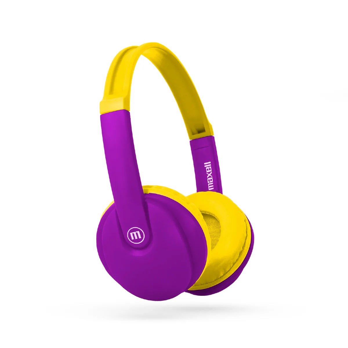Casti copii Maxell HP-BT350, Bluetooth, limitare volum 85dB, cu microfon, galben /mov