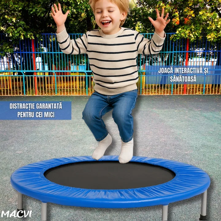 Trambulina Macvi®, 97 cm, ideala pentru copii si antrenamente fitness, 70 kg - imagine 4