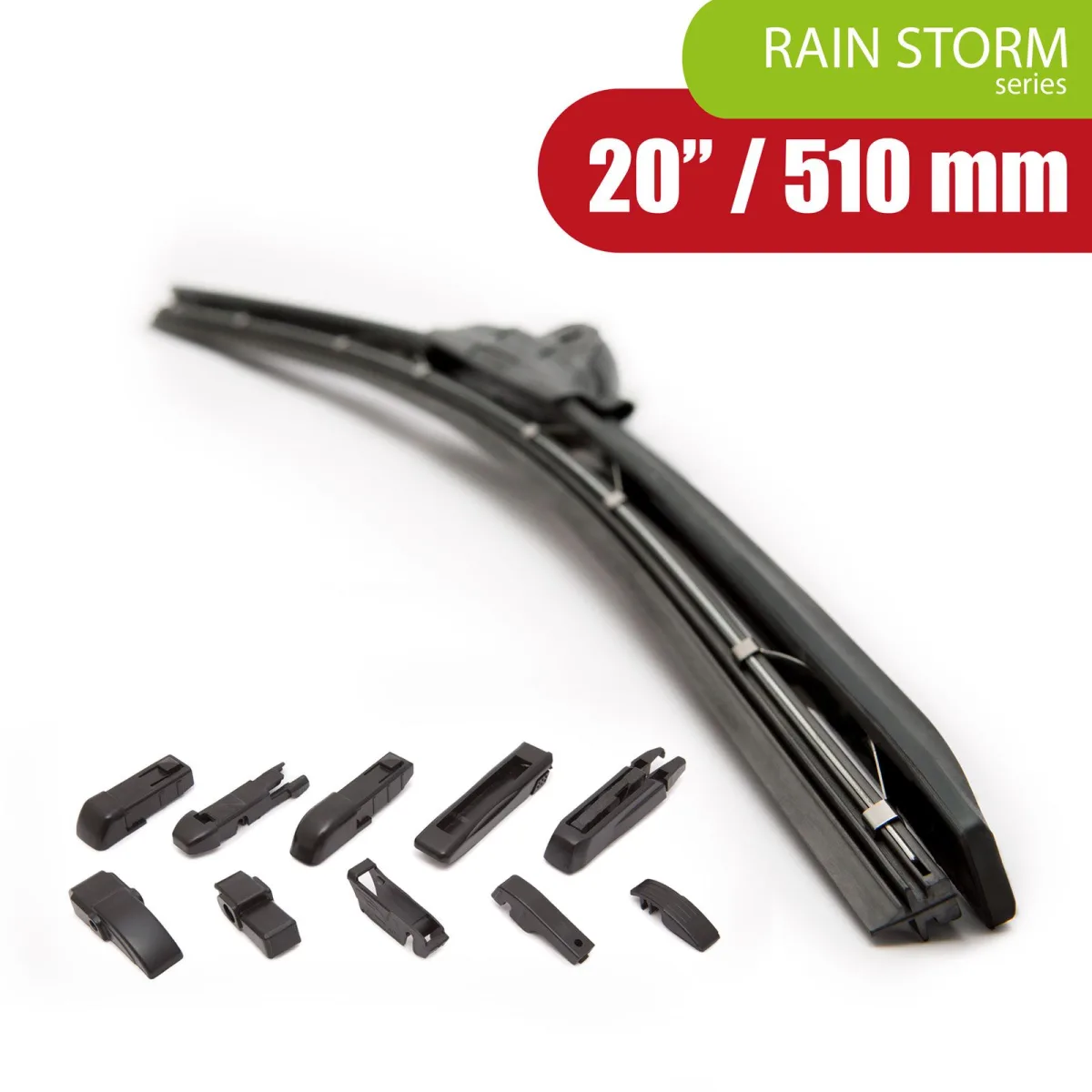 Stergator parbriz profesional 20 inch, 51 cm, universal, lama cauciuc, 10 adaptoare, Rain Storm
