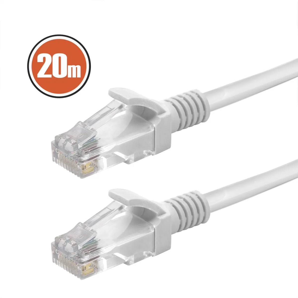 Cablu retea UTP CAT5e, 20m, RJ45, patch internet, gri