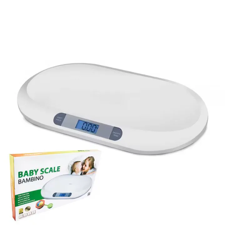 Cantar Electronic Bebe Macvi® cu Display LCD, Precizie la Gram, 20KG, Design Ergonomic, Ultra Slim, Alb