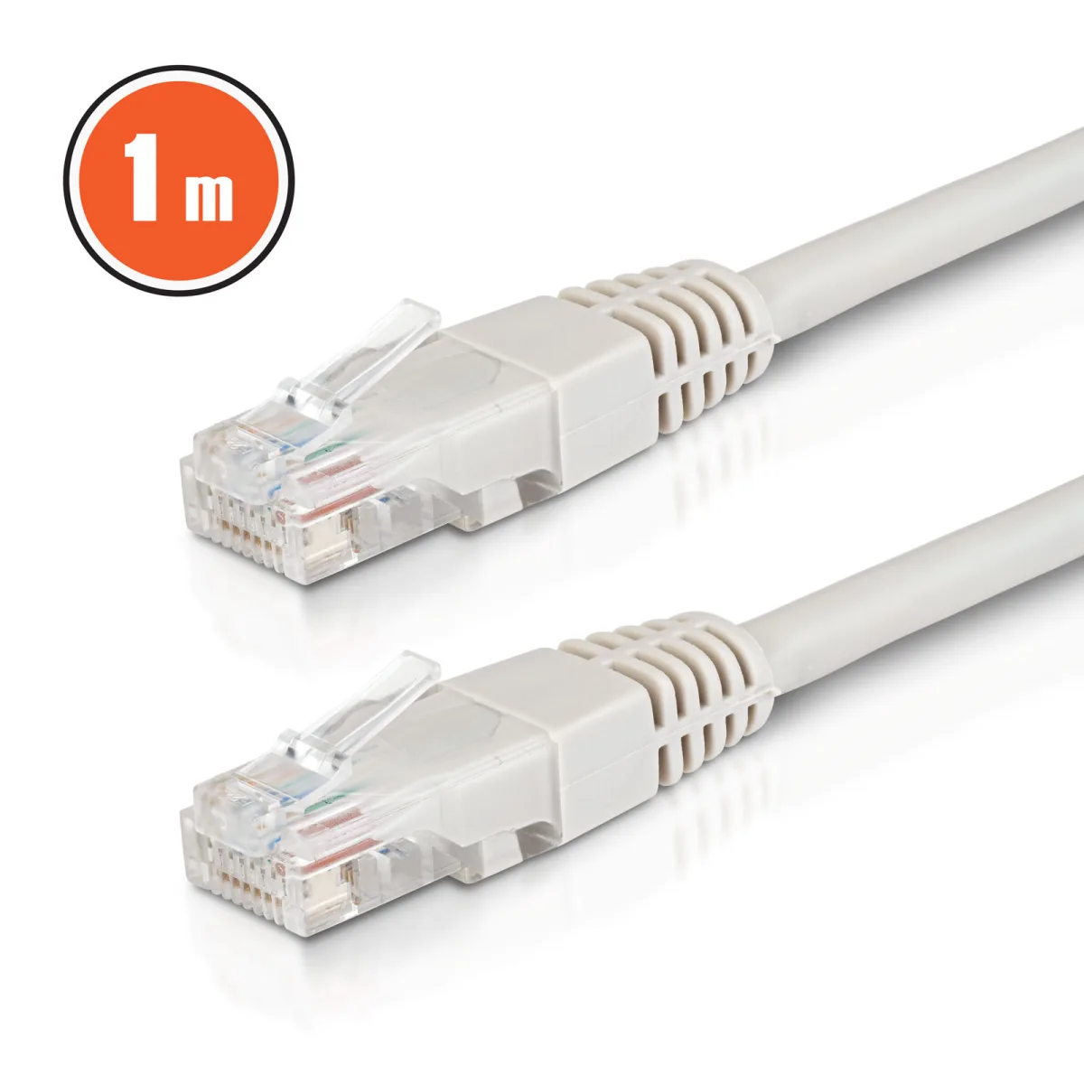 Cablu retea UTP CAT6, 1m, RJ45, patch internet, gri