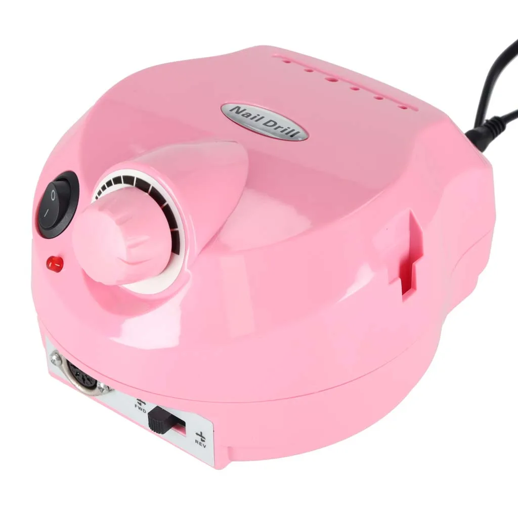 Masina electrica de slefuit unghiile, 65 W, pentru manichiura si pedichiura, cu 6 capete, culoare Roz - imagine 3