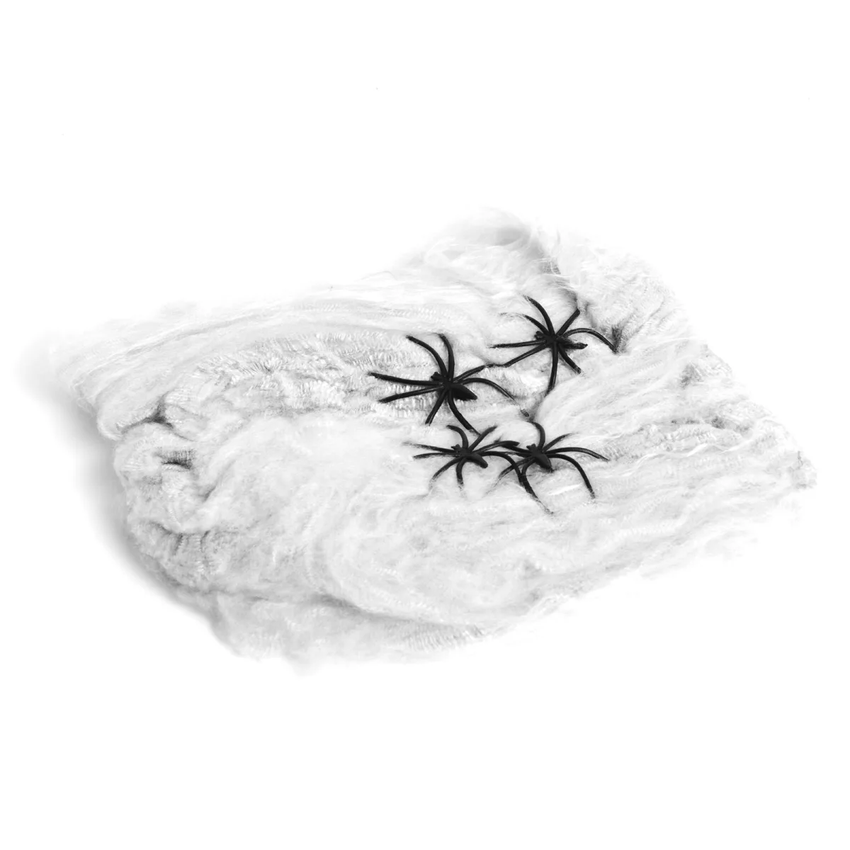 Panza paianjen cu paianjen, alb, 4-5 m², material vata sintetica, 4 paianjeni, Halloween - imagine 2