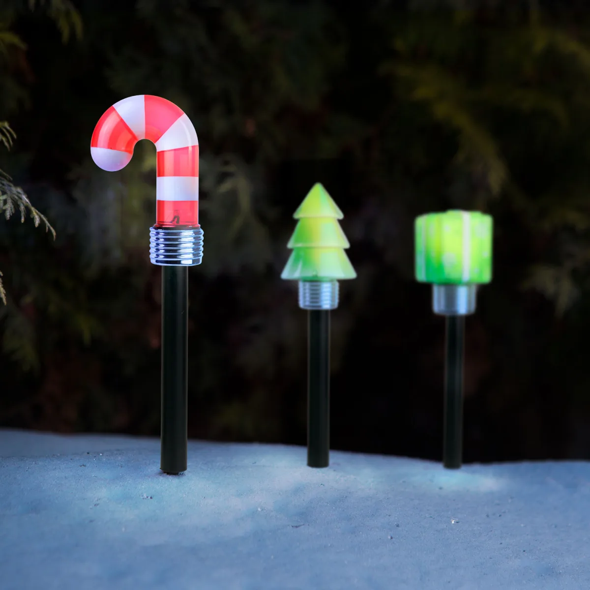 Lampa solara Craciun LED, 37 cm, model cadou/ brad/ baston dulce