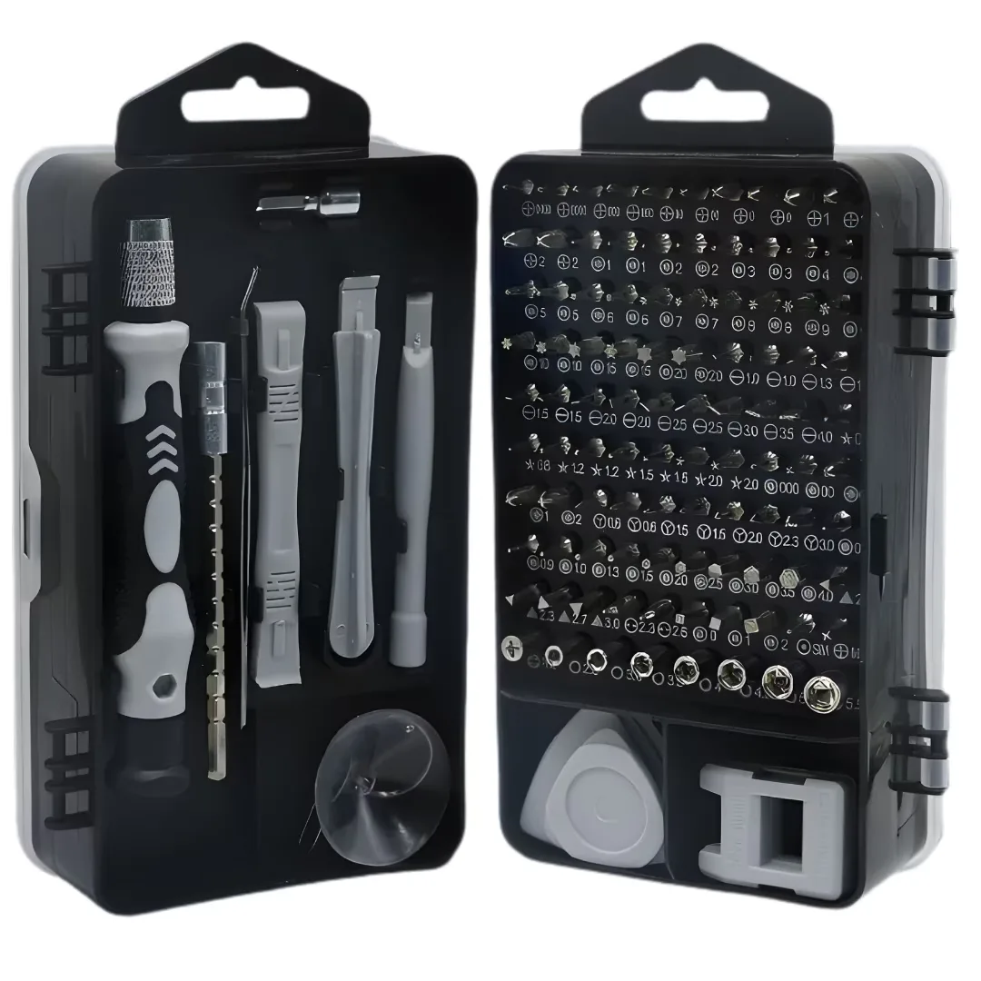 Set Surubelnite de Precizie Macvi® 115 in 1, 98 Biti Magnetici din Otel Carbon, Trusa Profesionala pentru Reparatii Telefoane, Laptopuri, Electronice, Cutie Compacta