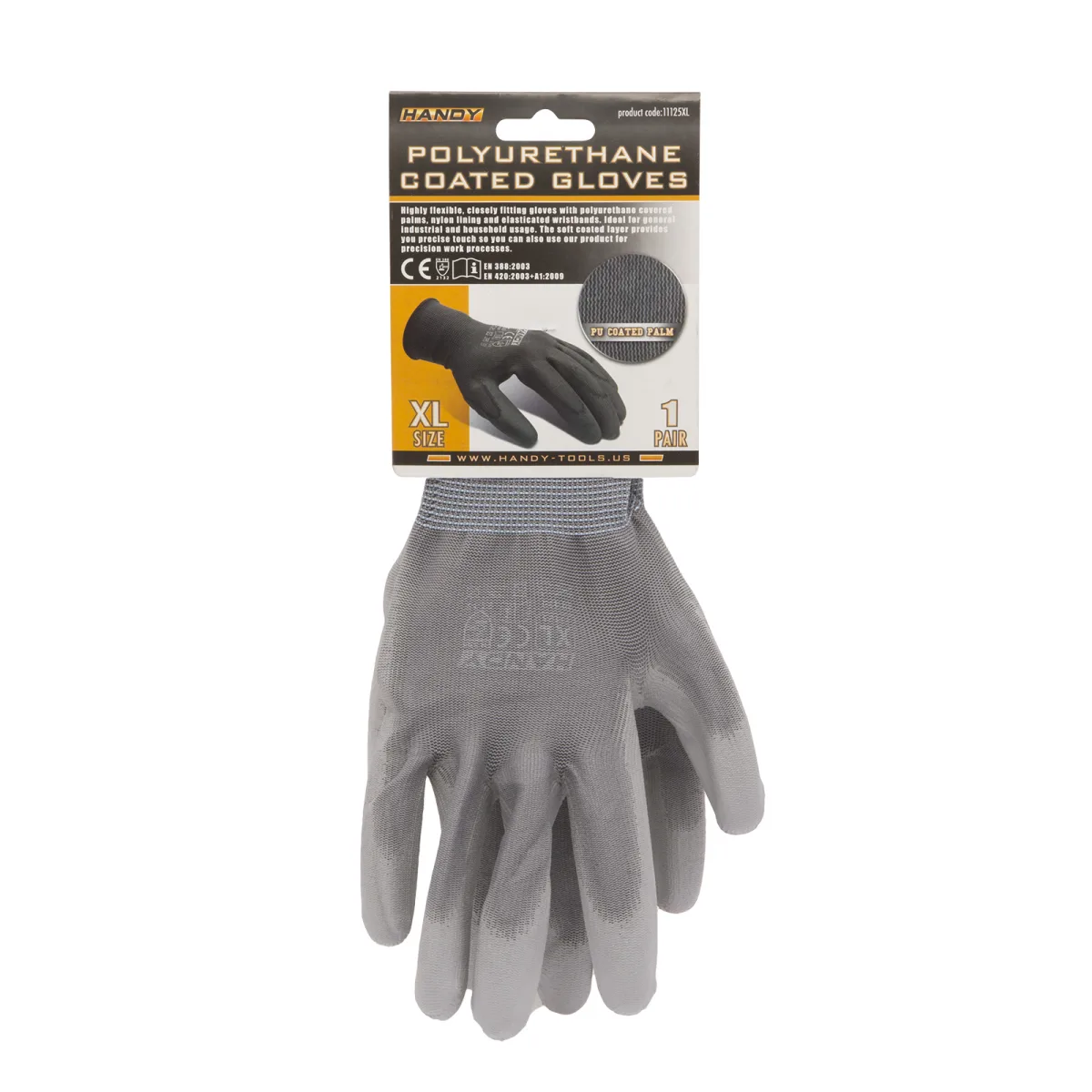 Manusi protectie poliuretan, marime XL, manusi lucru poliester PU, aderenta buna, pentru asamblare si mecanica - imagine 3