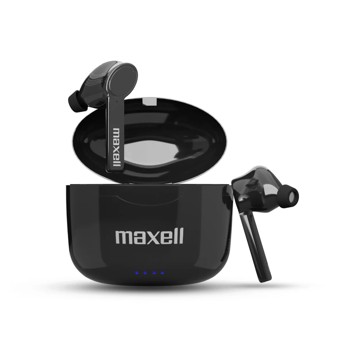 Casti wireless Maxell BT Dynamic TWS, Bluetooth 5.0, ultra bass, cu incarcare USB-C, negru