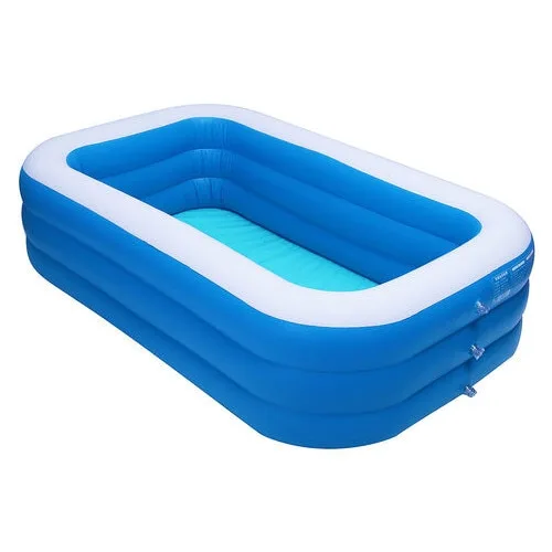 Piscina gonflabila Macvi® din PVC rezistent, 210×150×60 cm, 2-4 persoane, pereti grosi, design confortabil pentru gradina si curte