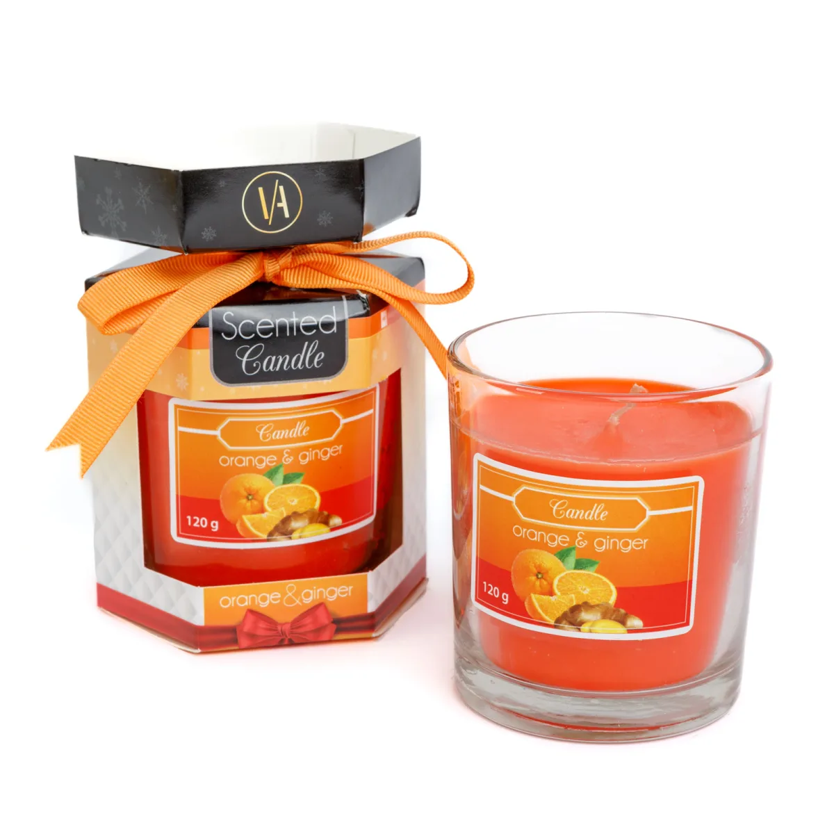 Lumanare parfumata, aroma portocala si ghimbir, 120 g - imagine 2
