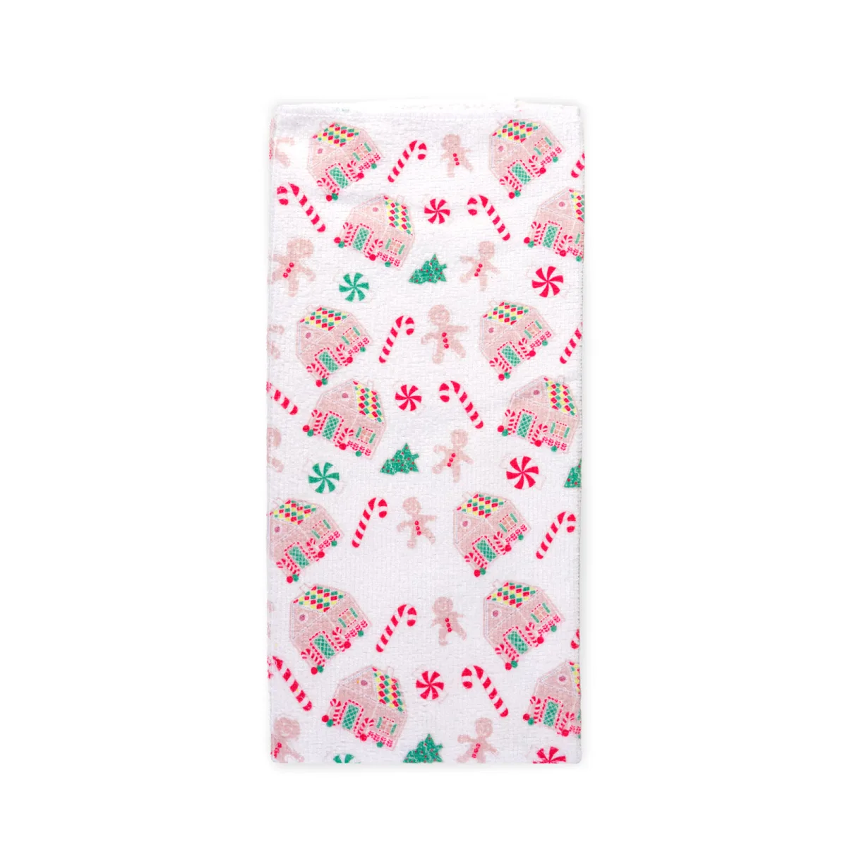Prosop de bucatarie cu model de Craciun, material textil absorbant, 60 x 40 cm