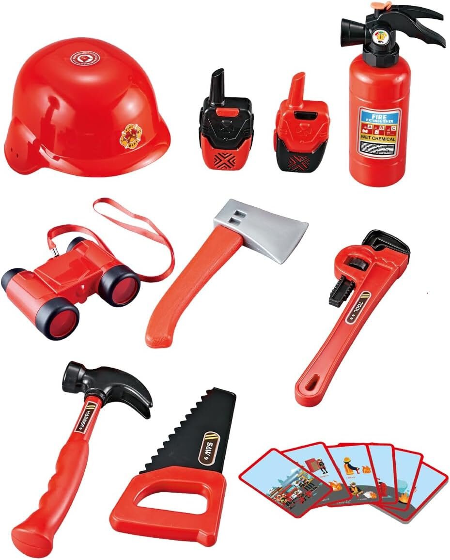 Set Masina de Pompieri Rovo H355A, Stingator cu aburi, Sunete, Becuri, Masina electrica, accesorii incluse - imagine 4