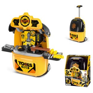 Banc de lucru jucarie Rovo 982, cu unelte si accesorii, 33 piese