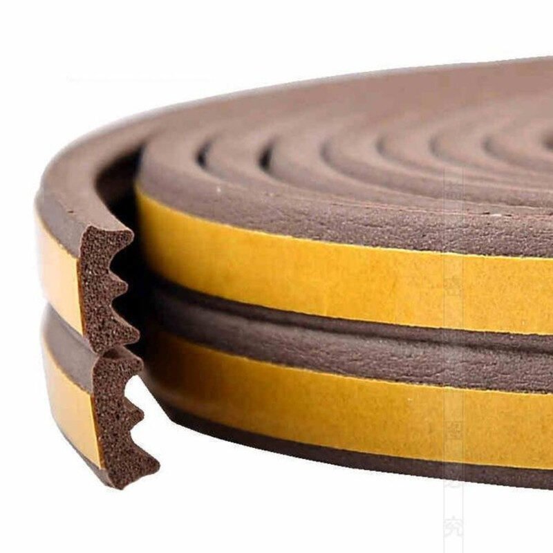 Banda Autoadeziva pentru Etansarea Usilor si Ferestrelor, Profil E, 9mm x 4mm, Rezistenta UV, Cauciuc EPDM, 6 m, Maro