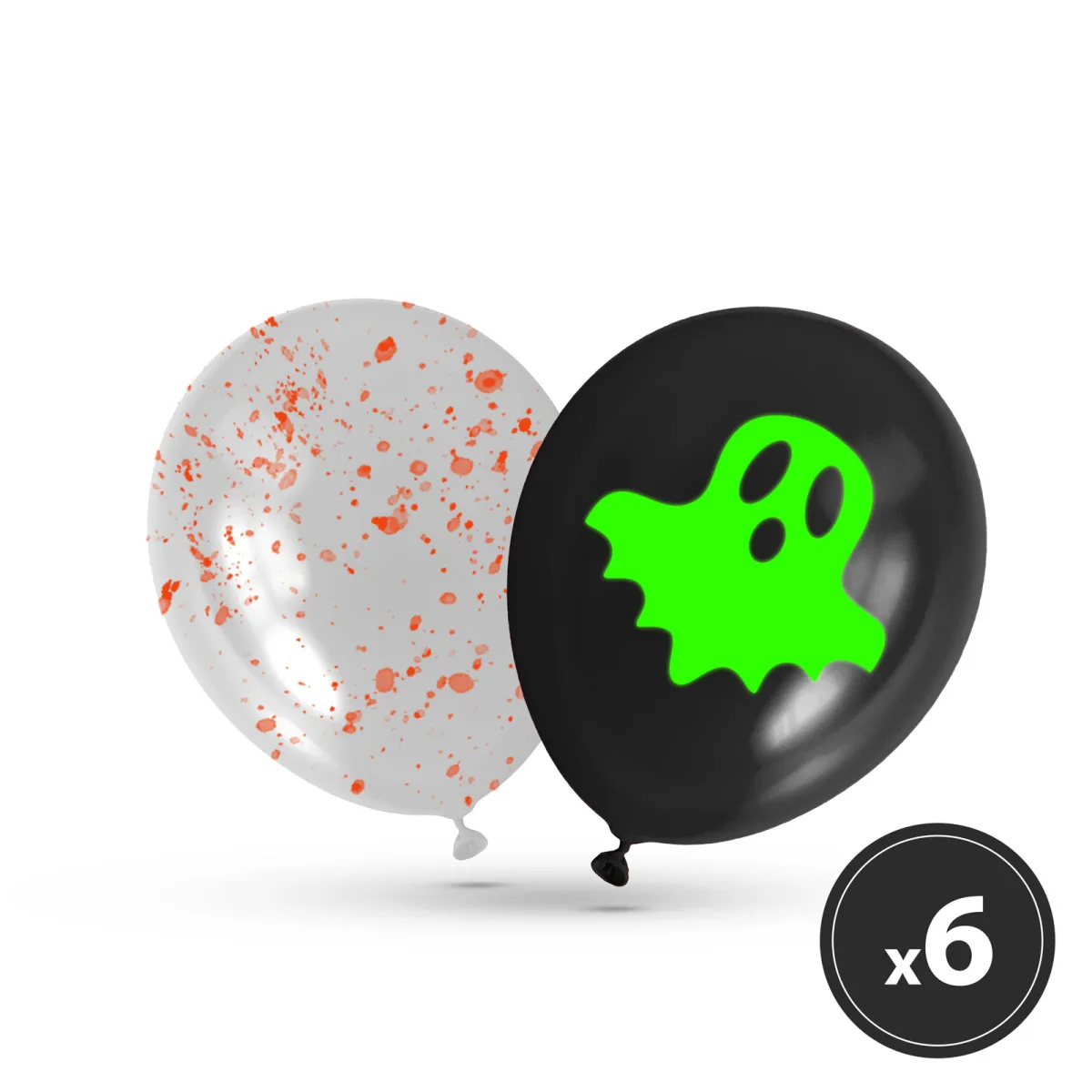 Baloane Halloween fosforescente, set 6 bucati