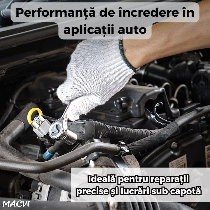 Trusa scule Macvi® 40 piese din otel Cr-V cu clichet capete tubulare metrice si SAE adaptor si prelungitor incluse - imagine 4