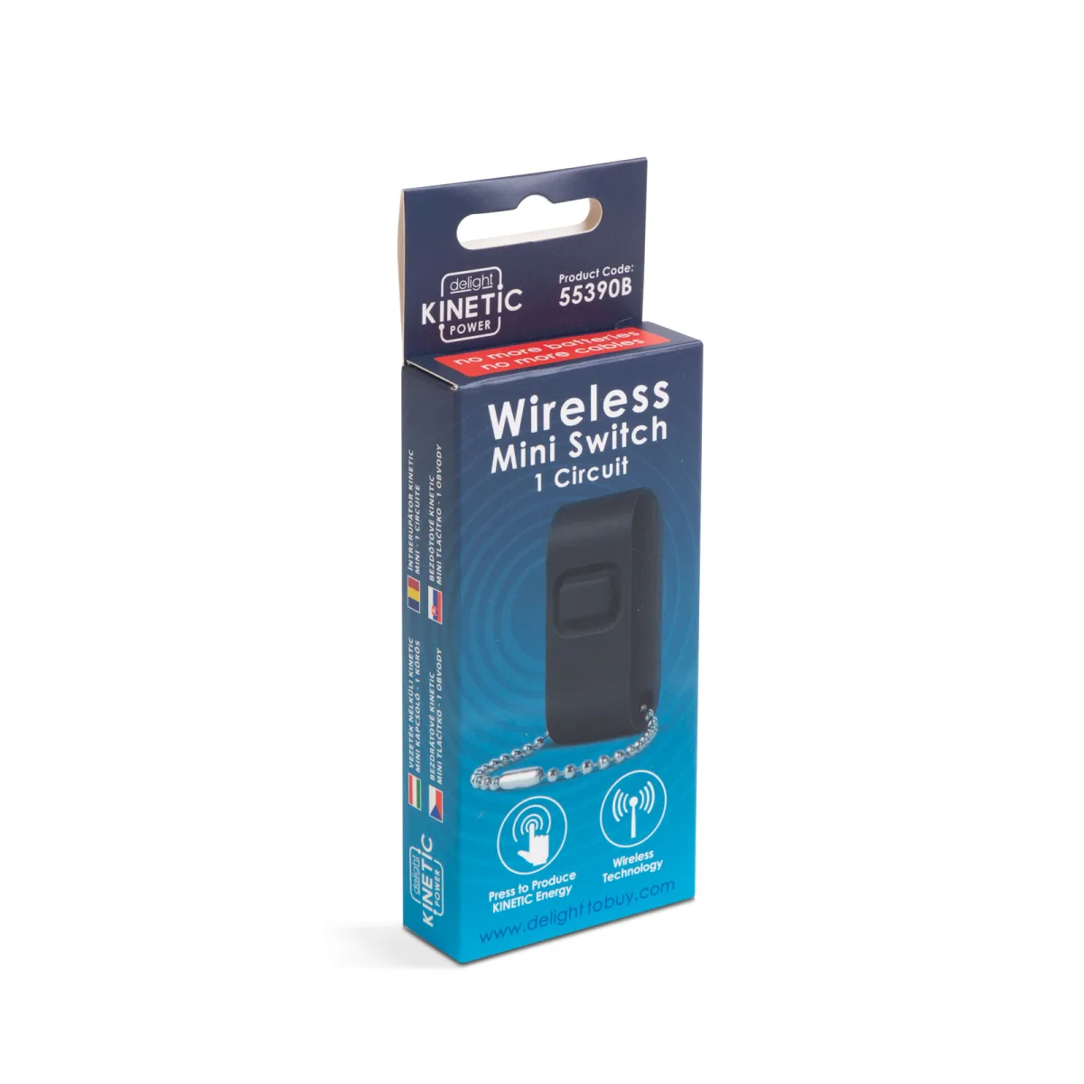 Intrerupator wireless kinetic mini 433 MHz fara baterii IP65 portabil negru mat - imagine 2