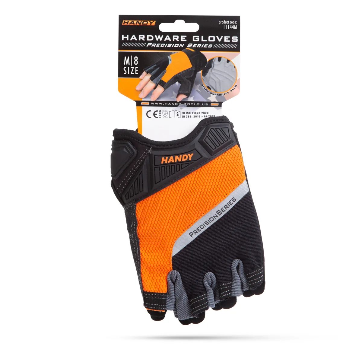 Manusi protectie M fara degete cu palma spuma, aderenta buna, standard EN388 2121X - imagine 4