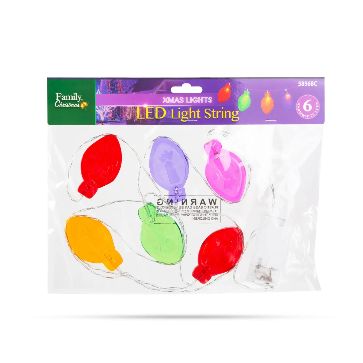 Instalatie LED Craciun cu stickere gel 6 LED, decor geam si frigider, lumina alb cald - imagine 3