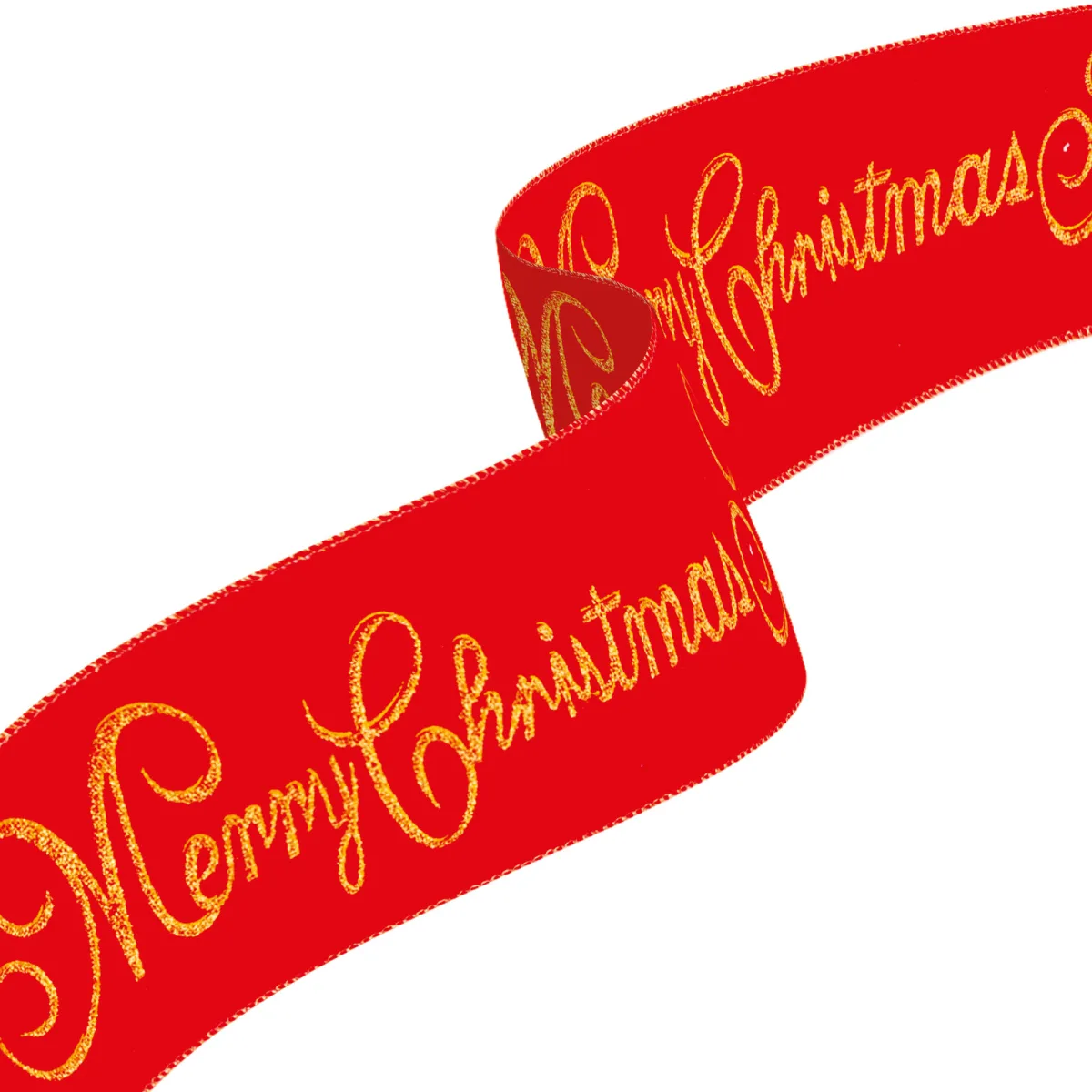 Panglica Craciun rosie mesaj Merry Christmas, 60 x 8 cm