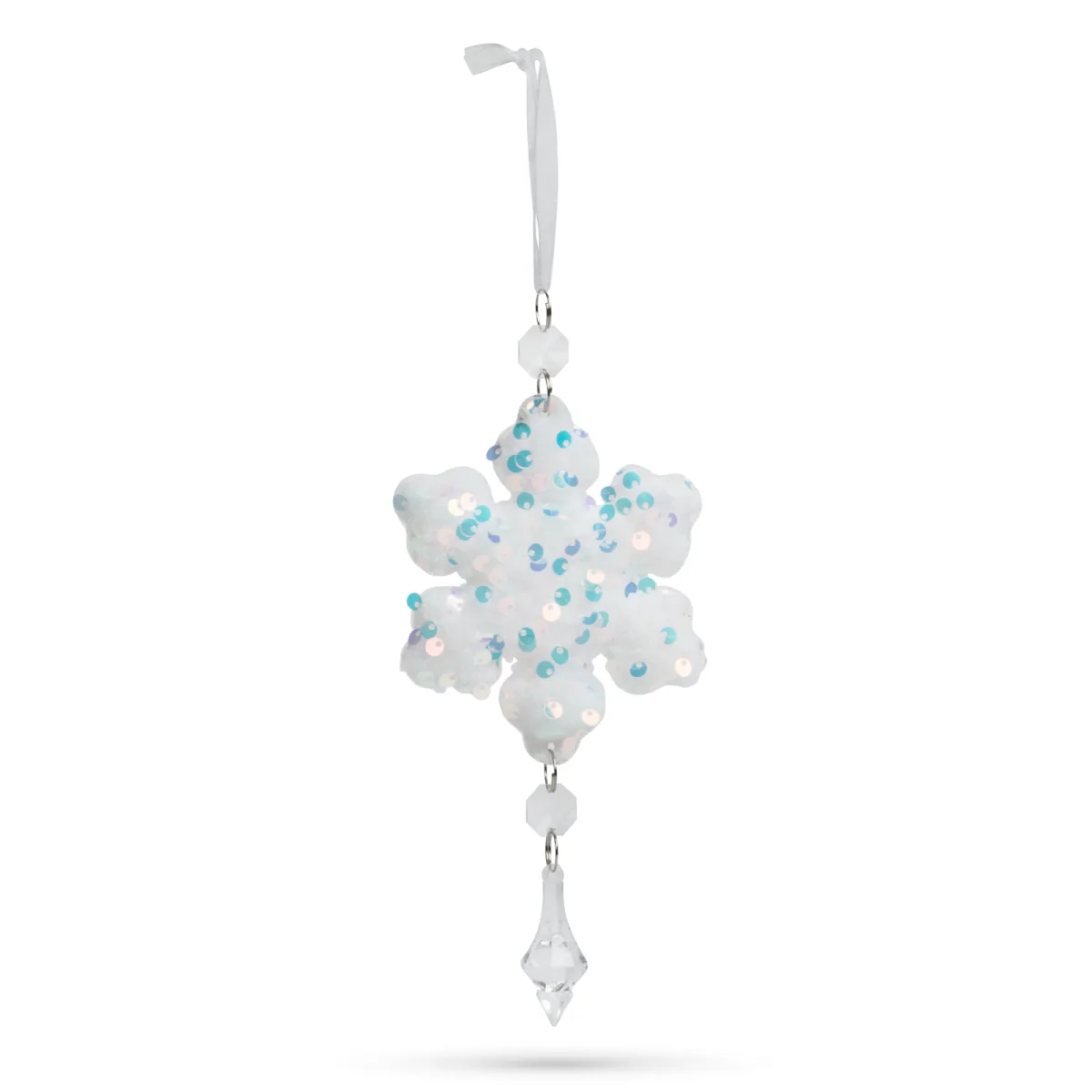 Decoratiune brad fulg sau stea irizata acrilica, 12,5 cm - imagine 5