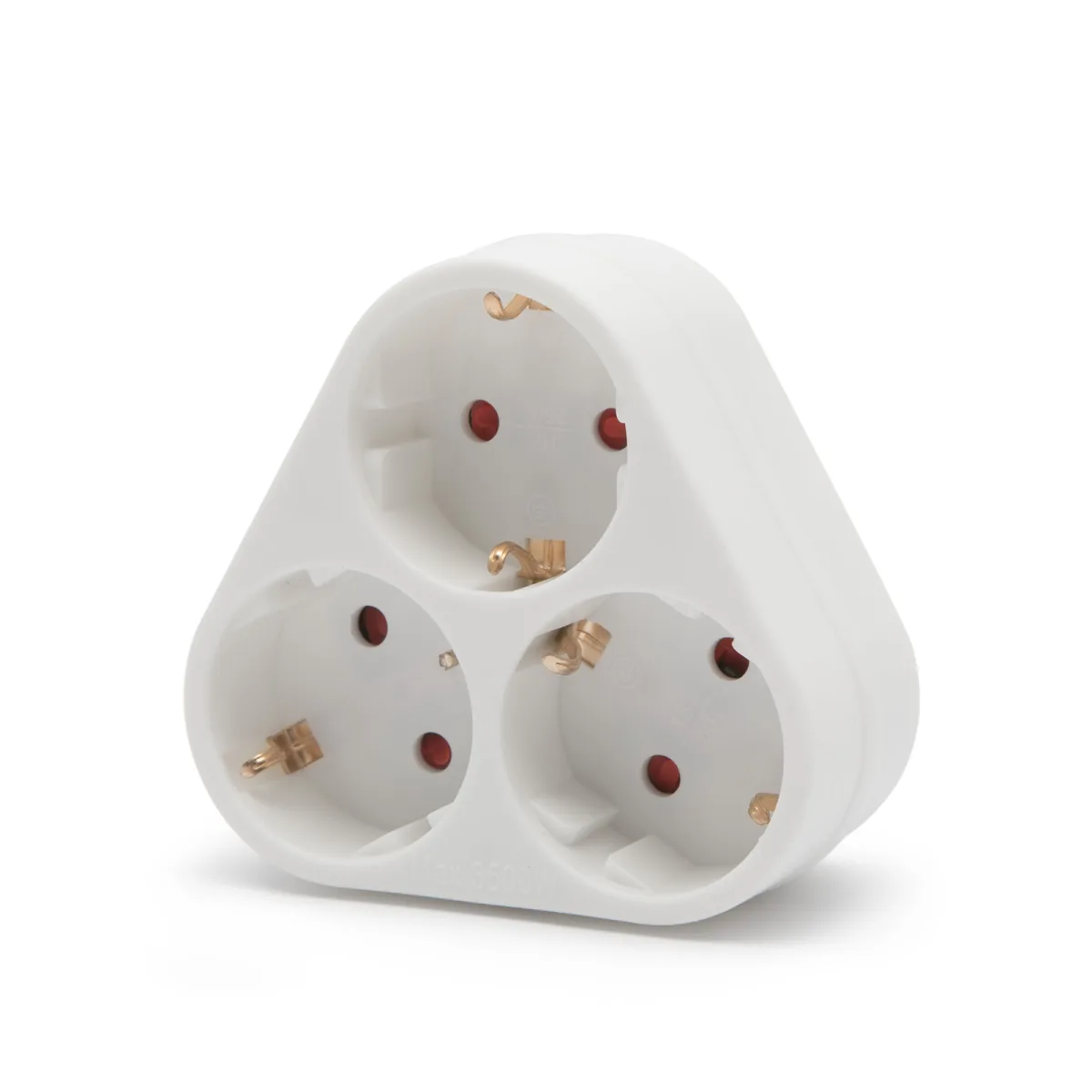 Adaptor Triplu de Perete cu Impamantare si Protectie Copii, 3 Prize, 3500W