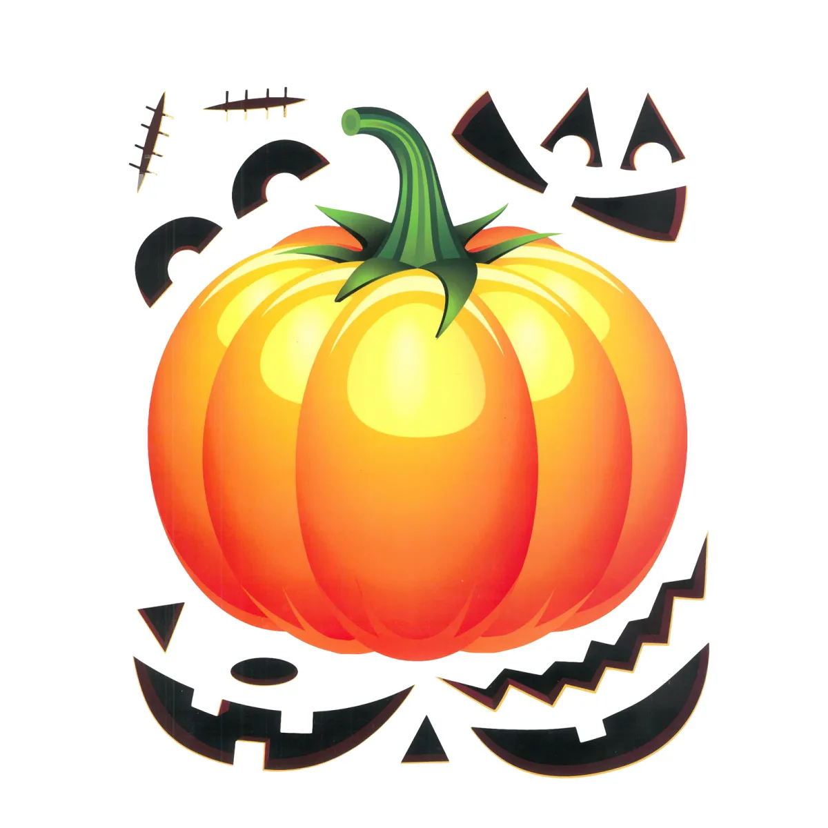 Autocolante Halloween fereastra, model dovleac, 15 piese