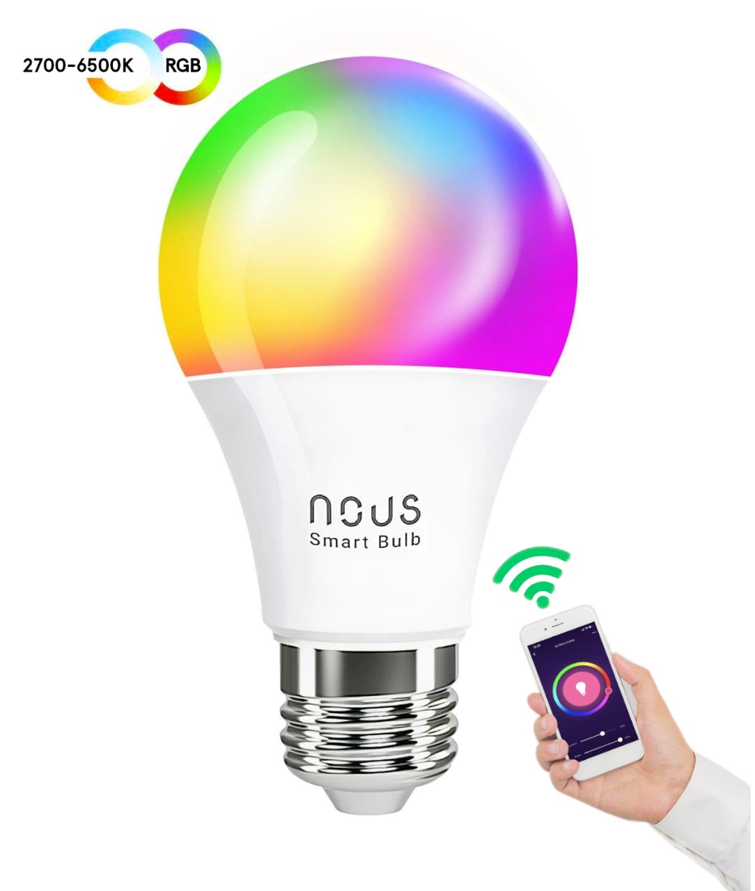 set 2 becuri led nous p3 rgb smart, e27, control din aplicatie 4 Set 2 becuri LED NOUS P3 RGB Smart, E27, Control din aplicatie - imagine 4