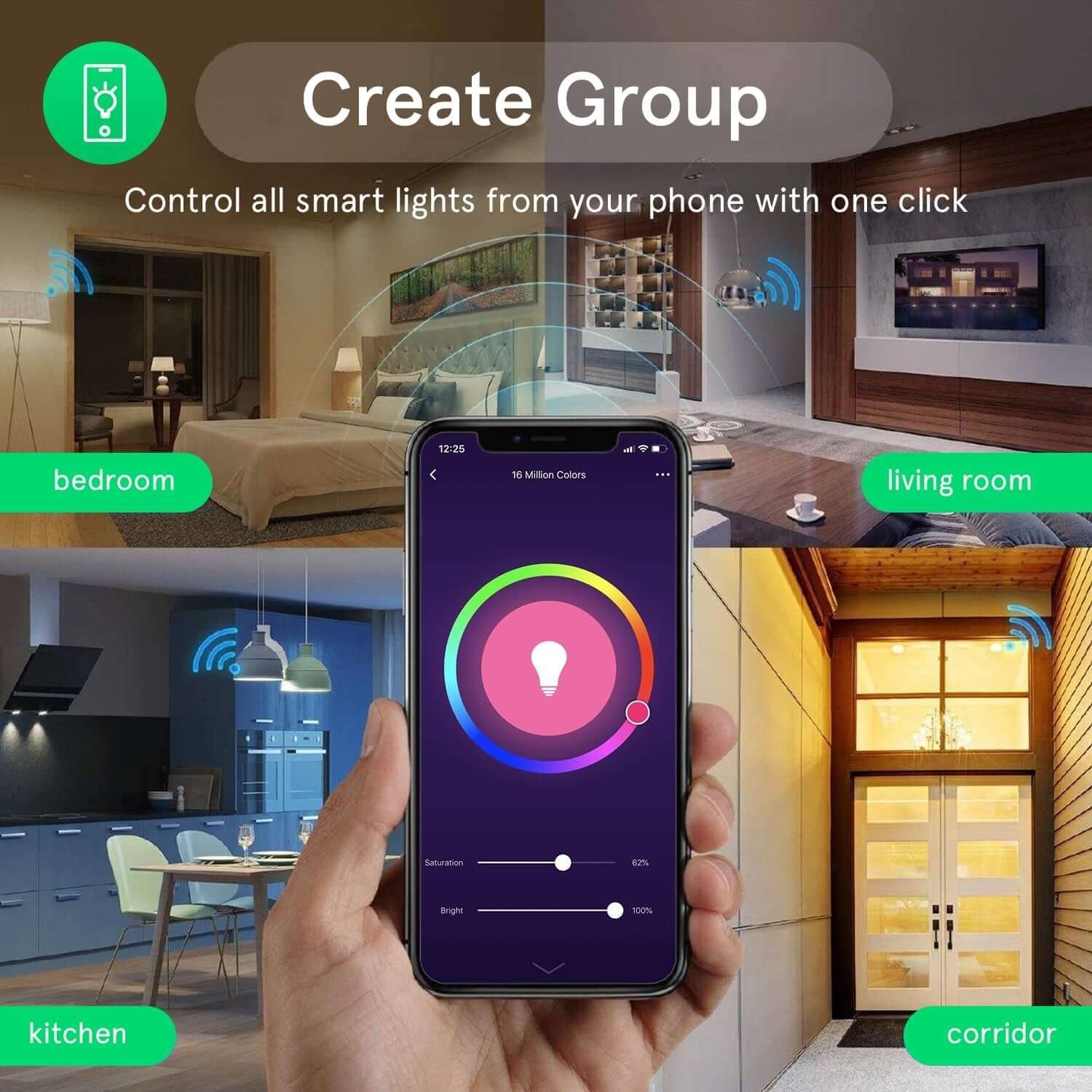 bec led rgb smart nous p3, e27, control din aplicatie 5 Bec LED RGB Smart NOUS P3, E27, Control din aplicatie - imagine 5