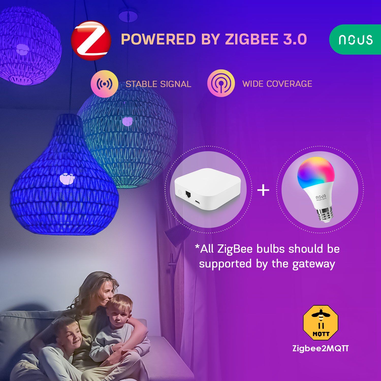 set 4 becuri led rgb smart nous p3z zigbee, e27, control din aplicatie 4 Set 4 becuri LED RGB Smart NOUS P3Z ZigBee, E27, Control din aplicatie - imagine 4