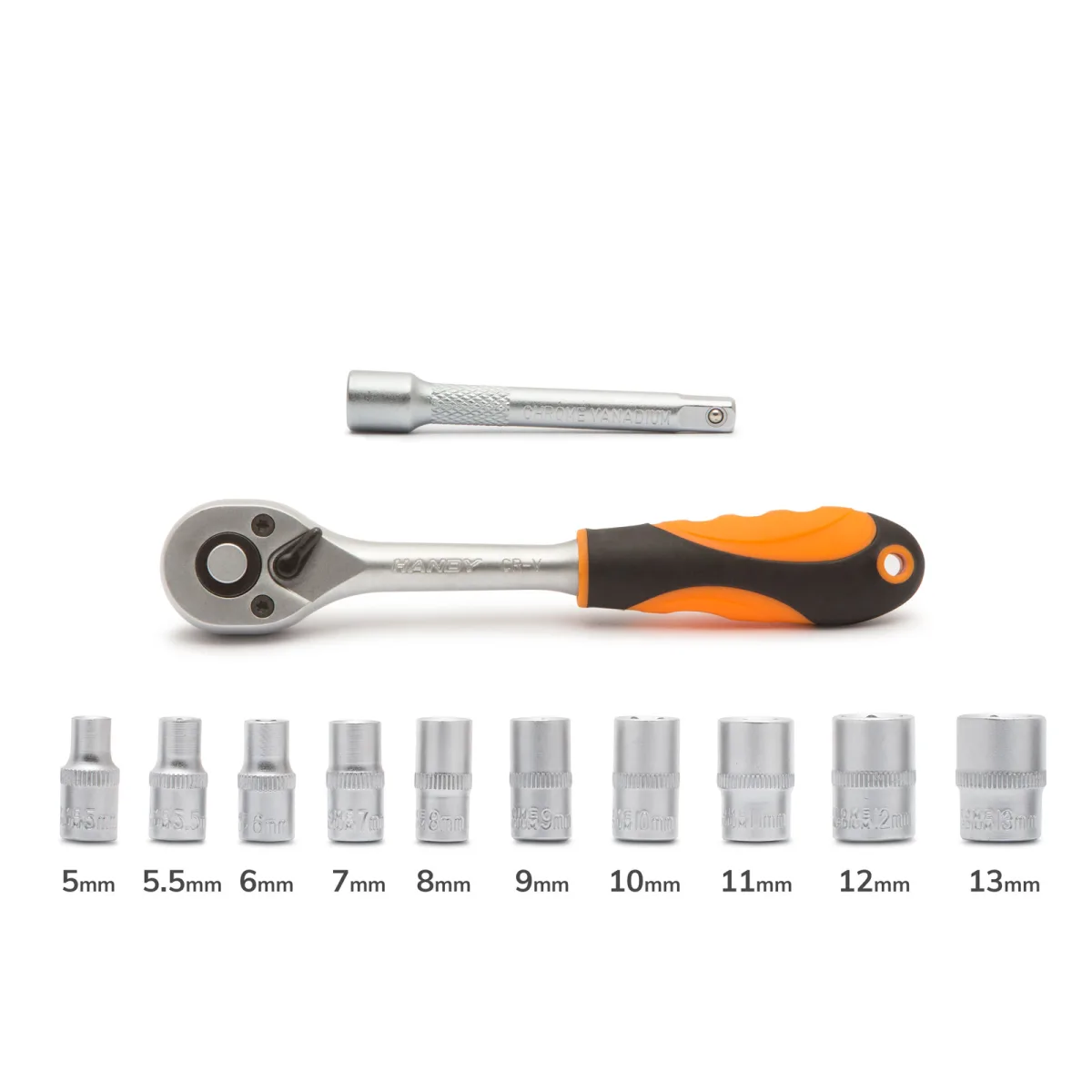 Set Chei Tubulare cu Clichet 1/4 inch, 5-13 mm, 12 Piese, Otel Crom-Vanadiu - imagine 4
