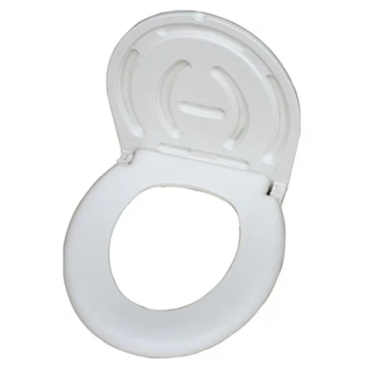 Colac WC Macvi, cu capac, plastic PP, ergonomic, alb, 33x42cm