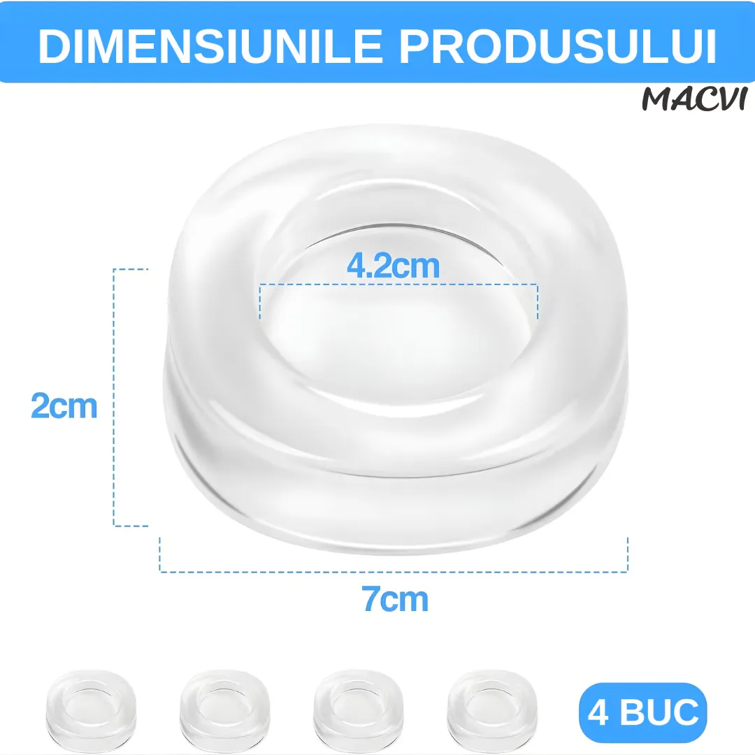 Suporturi Antisoc si Antiderapante Macvi® pentru Picioarele Masinii de Spalat , Stabilitate si Protectie - imagine 4