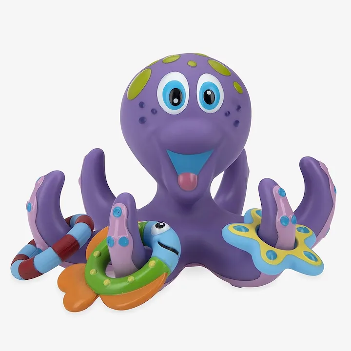 Jucarie baie copii, MACVI, caracatita plutitoare, 3 inele interactive, violet