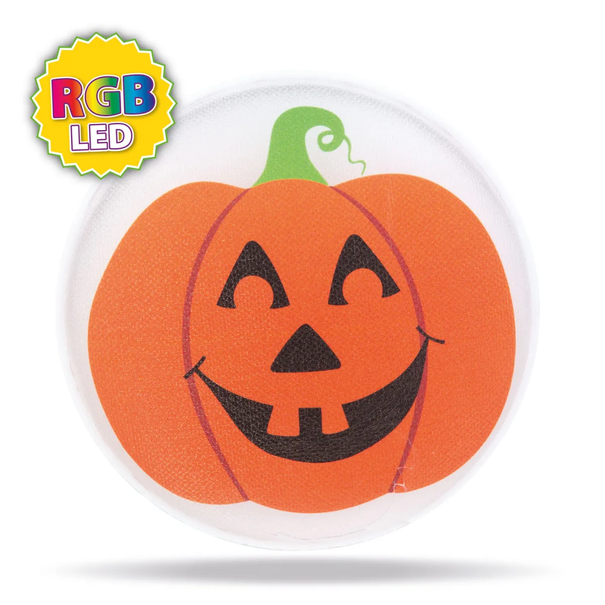 Decor Halloween LED RGB, dovleac autoadeziv, 12x4 cm, functionare baterie, sclipitor, portabil - imagine 2