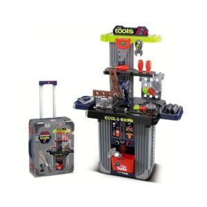 Banc de lucru jucarie Rovo 102A, cu unelte si accesorii, 42 piese
