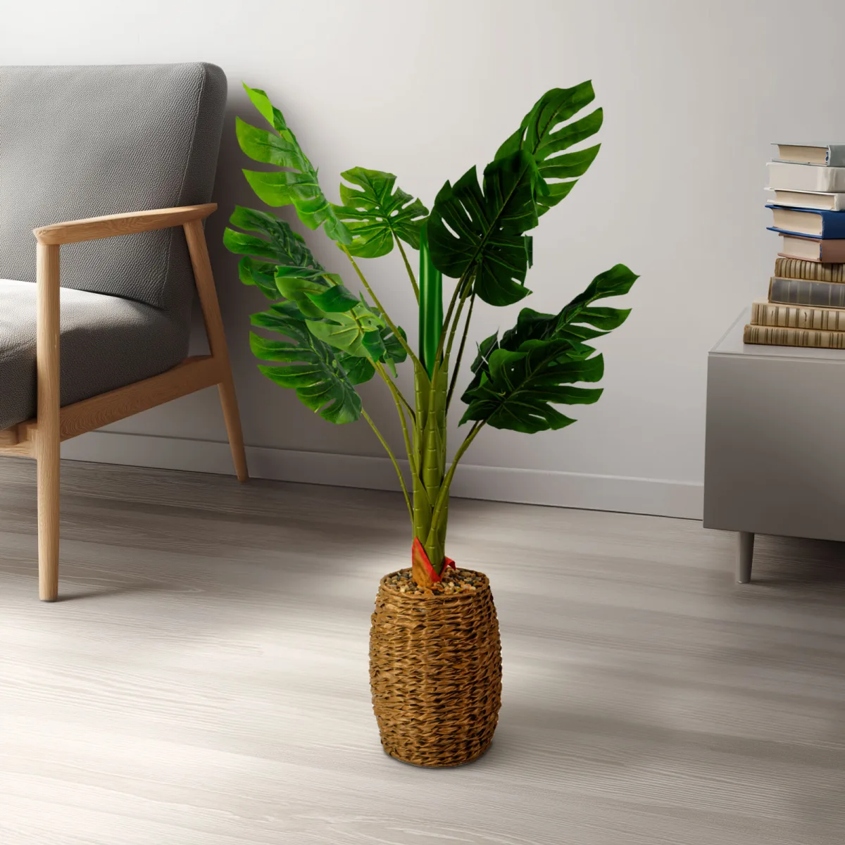 Planta artificiala Filodendron 100 cm, decor interior, planta decorativa verde, PVC realist