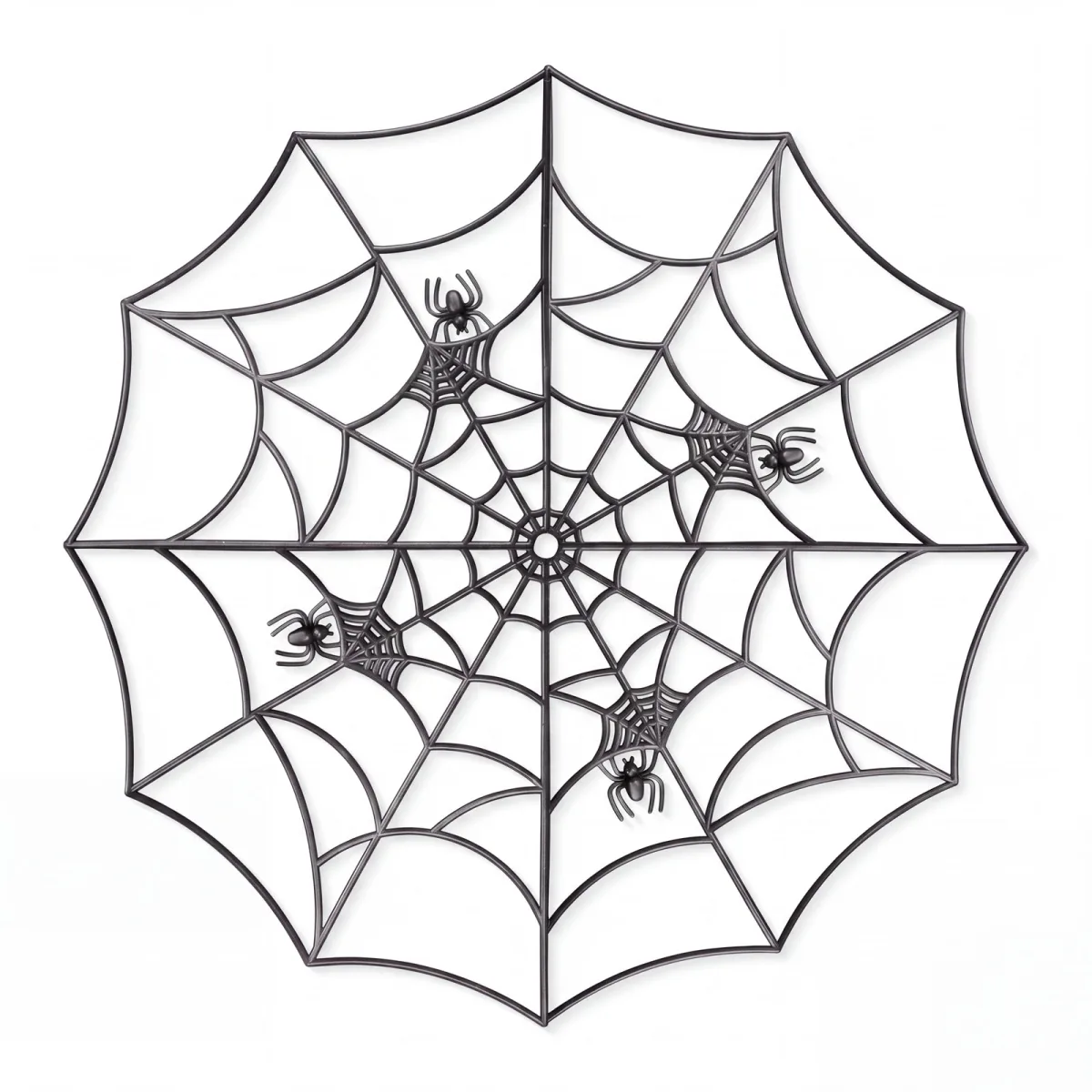 Set 4 panze de paianjen decorative Halloween, pentru colturi, 30 x 30 cm, negru - imagine 2