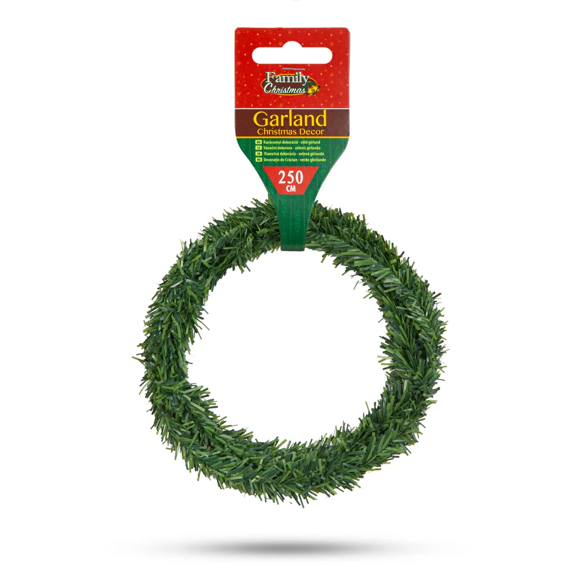 Ghirlanda Craciun verde 2.5 m, decor brad artificial flexibil pentru interior - imagine 2