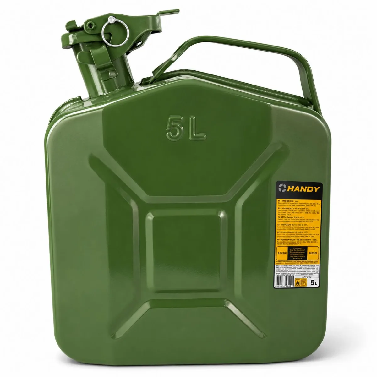 Canistra metalica pentru combustibil, 5L, otel carbon, grosime 0,6 mm, maner transport