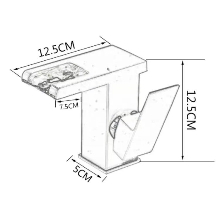 Robinet baie Macvi® LED tip cascada Negru-Auriu, premium jet RGB cu iluminare in functie de temperatura constructie din alama - imagine 3