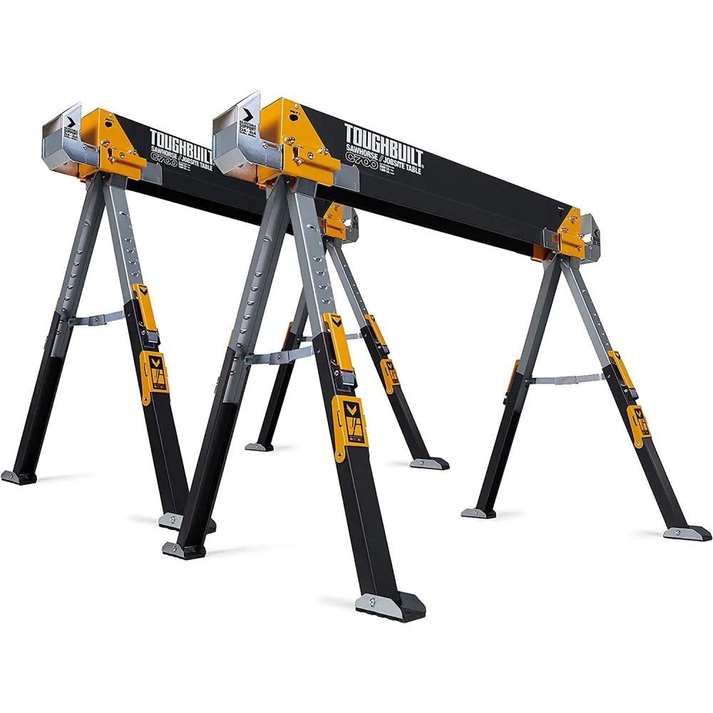 Set doua mese de santier cu picioare pivotante ToughBuilt TB-C700-2, 100% otel, max 1200 kg, 101.2cm