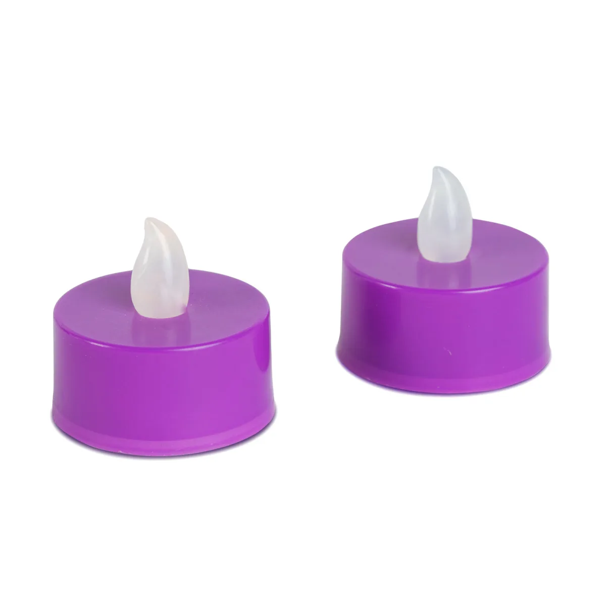 Set 2 lumanari LED tip pastila Halloween, lumina alb cald, baterii incluse, mov - imagine 2