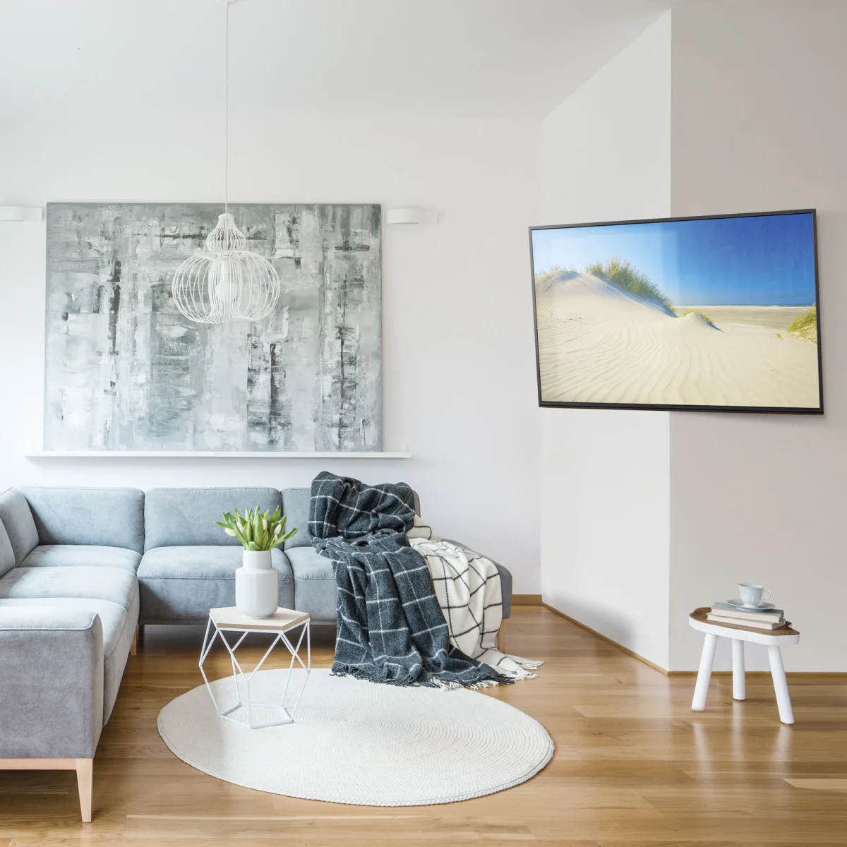Suport TV colț reglabil, VESA 600x400, 40-80 inch, brat dublu, rotativ, 35kg - imagine 5