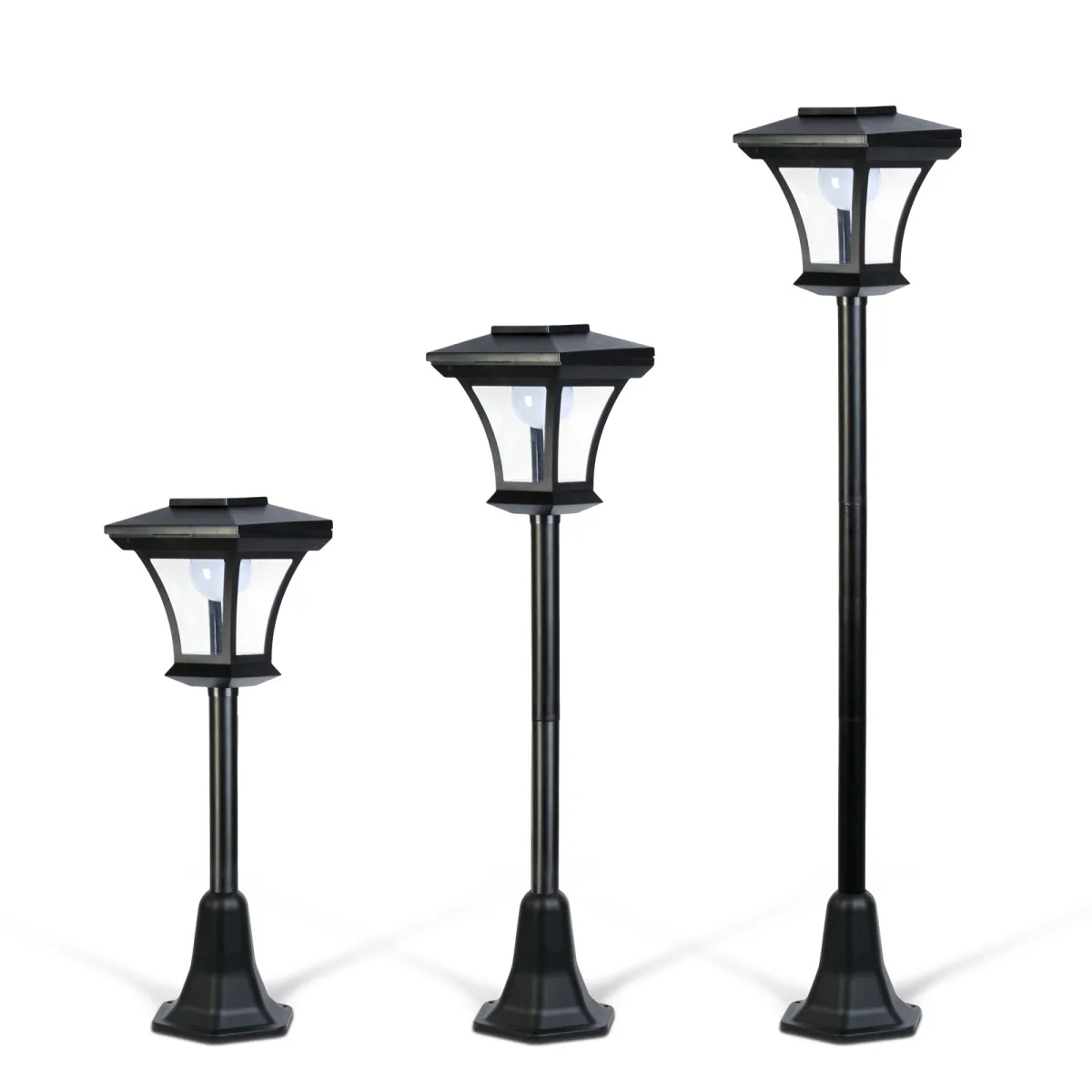 Lampa solara LED, tip candelabru, 120 cm, 10 LED, alb cald, pentru gradina, alei, terasa IP44 - imagine 4
