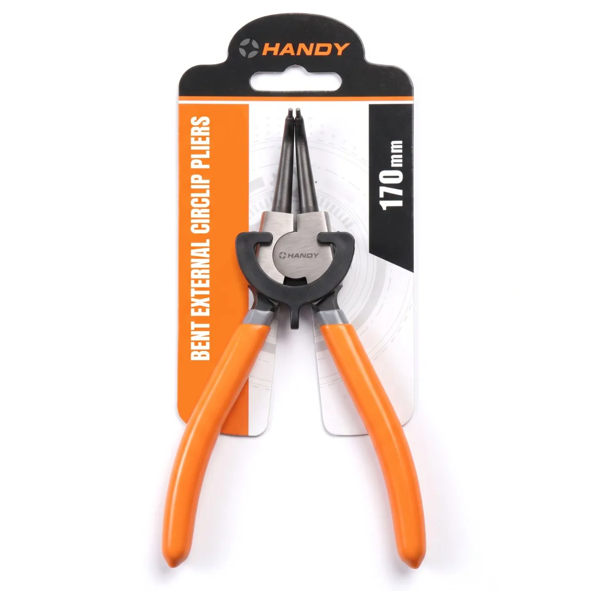 Cleste curbat pentru sigurante Seeger exterioare, varf 2 x 4 mm, otel, lungime 17 cm - imagine 2