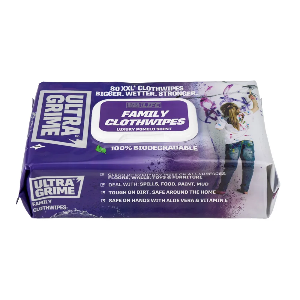 Servetele umede UltraGrime Family, 38 cm x 25 cm, 80 de bucati reciclabile